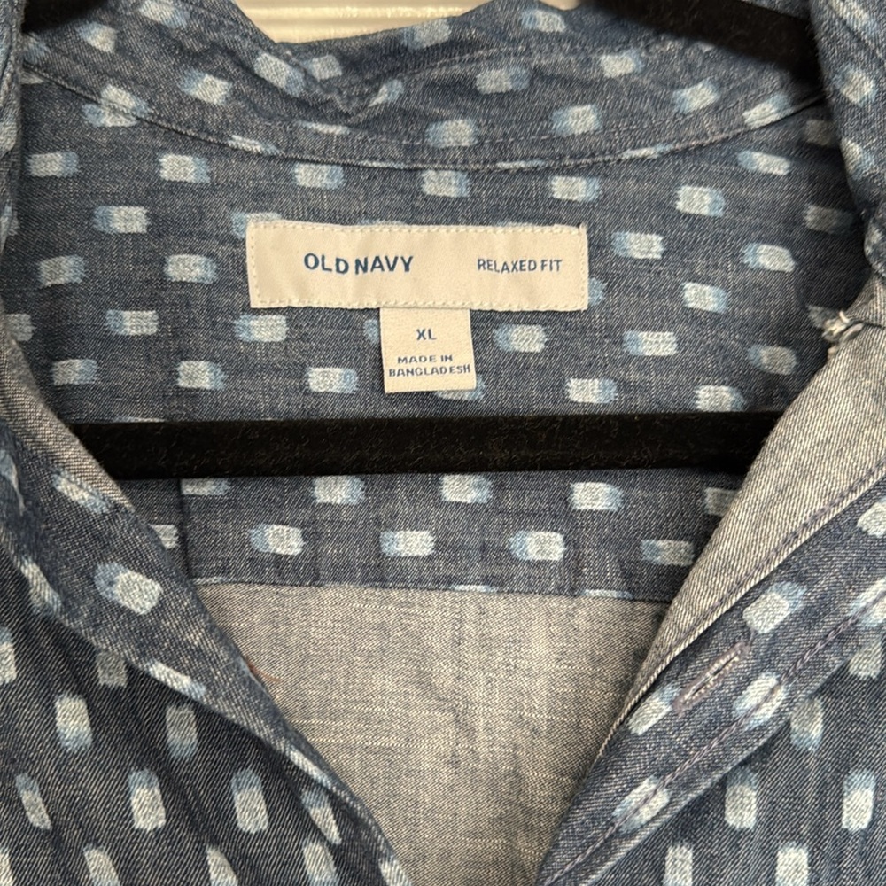 Blue Patterned Button-Up Shirt - Picture 2 of 2